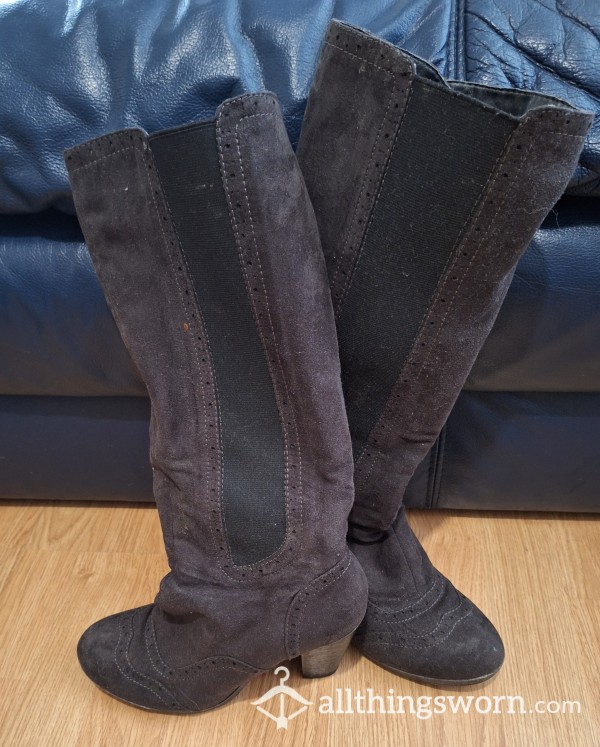 Well Worn Knee-high Suede Boots