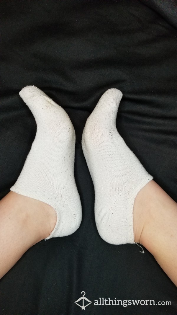 Well Worn, Old, White Ankle Socks