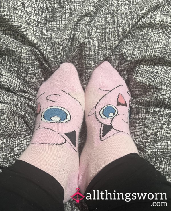 Well Worn Pink Jigglypuff Pokemon Socks