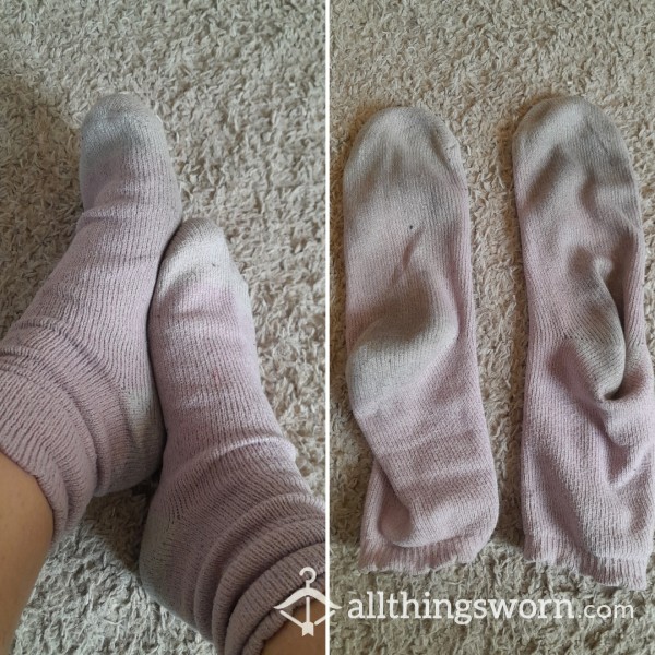 Well-Worn Pink Scrunch Socks