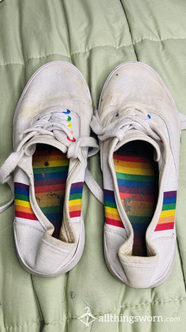 Well Worn Rainbow Canvas Sneakers