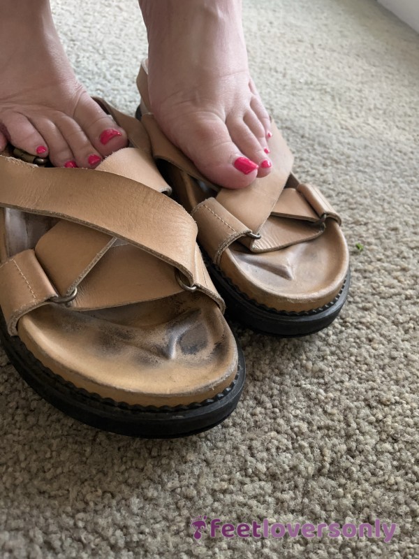 Well Worn Sandals And Delicious Toes