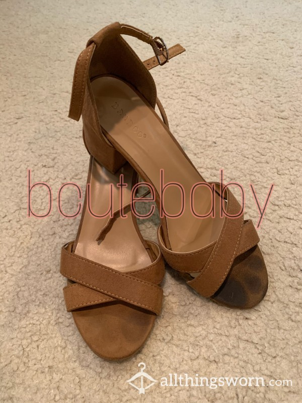 Well-Worn Tan Heels- Will Be Worn One More Time Before Shipping Out!