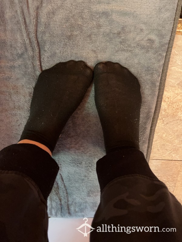 Well Worn Thin Black Ankle Socks