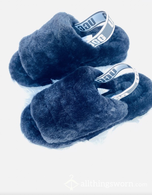 WELL WORN Ugg Furry Slippers Sandals