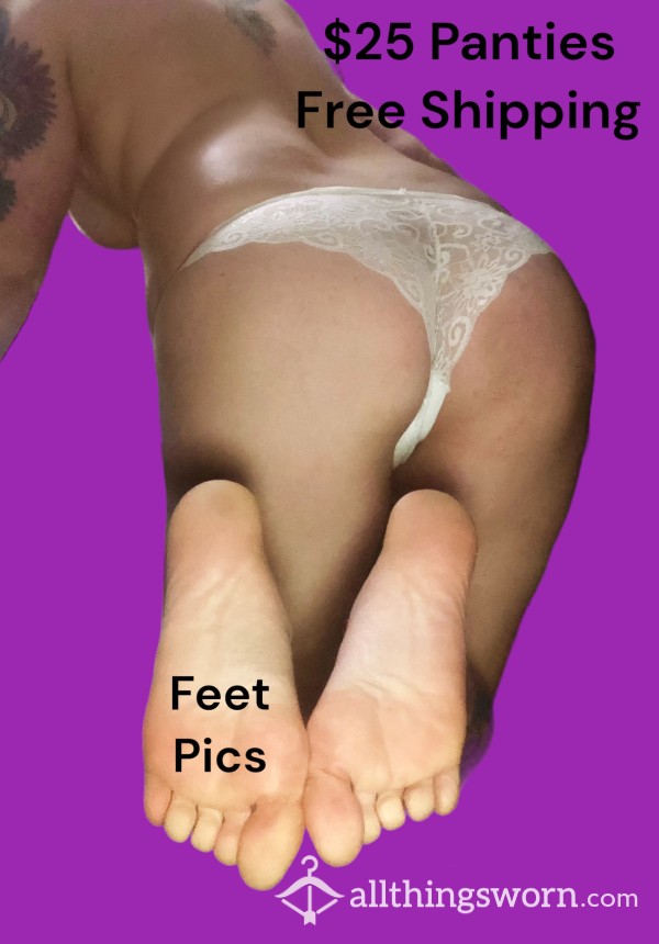 Well Worn White Cheeky Lacey Princess Panties 48 Hours