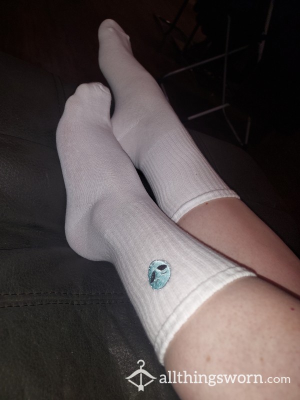 White Alien Socks
