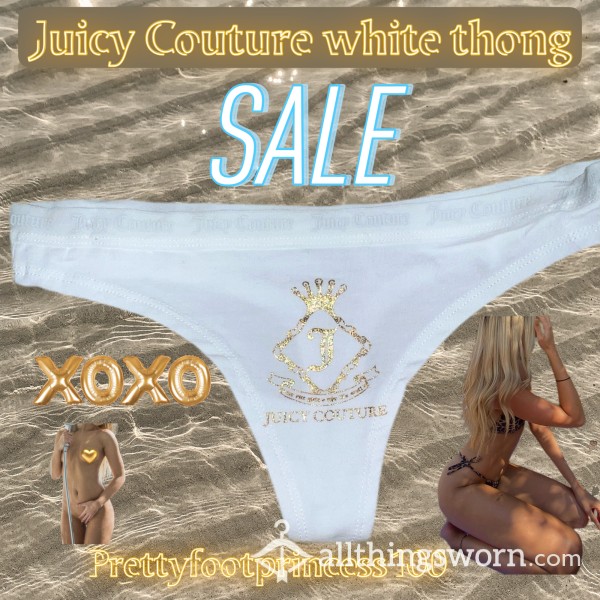 White And Gold Juicy Couture Thong