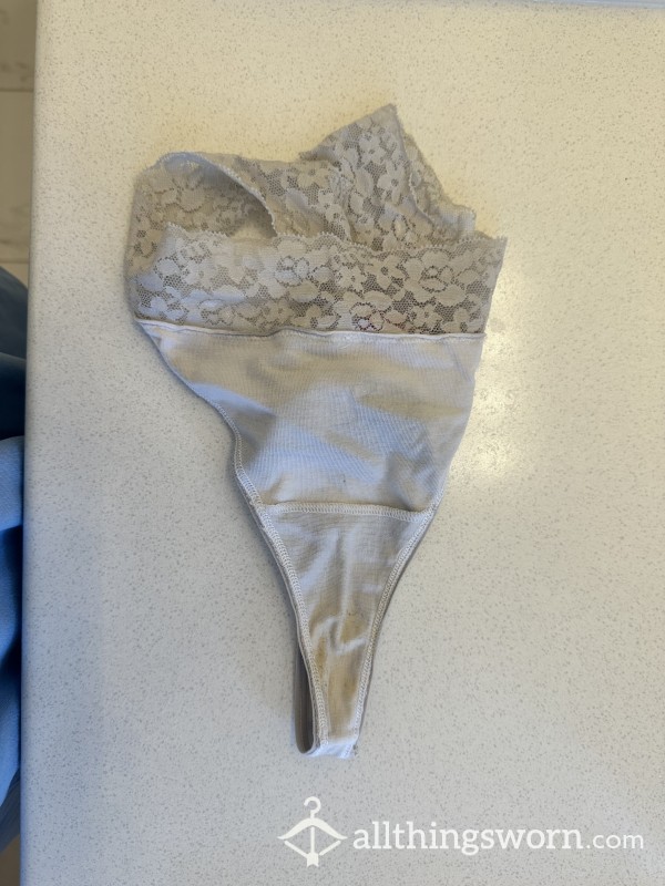 White And Grey Dirty Thong