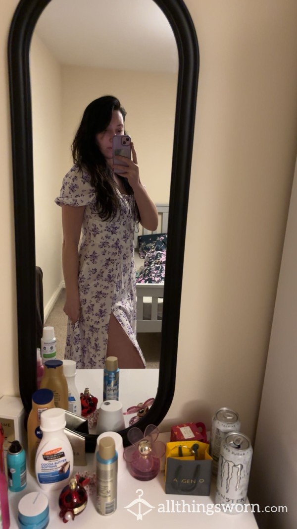 White And Purple Summer Dress