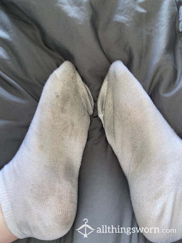 White Ankle Socks Worn For 5 Days