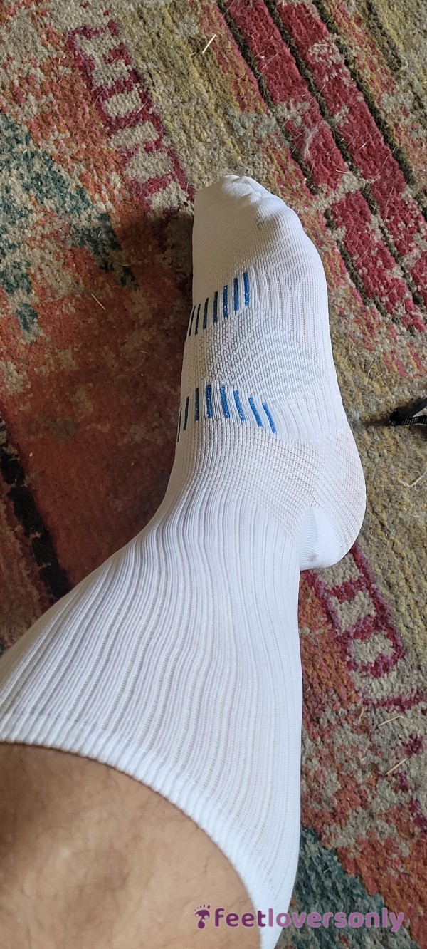 White Compression Socks. 48 Hr Wear (Very Smelly)