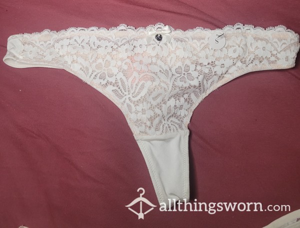 White Lace Thong.. Wanna Smell?🥵