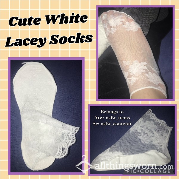 White Lacey Socks | 5 Day Wear