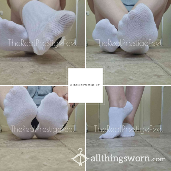 White Low Cut Trainer Socks With Heel Grippers | Standard Wear 48hrs | Includes Pics & Clip | See Listing Photos For More Info - From £16.00