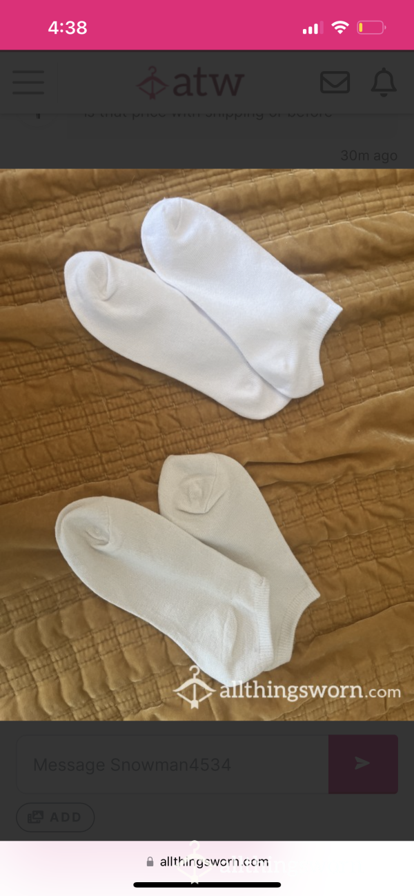 White Or Cream Ankle Socks (requests Open)