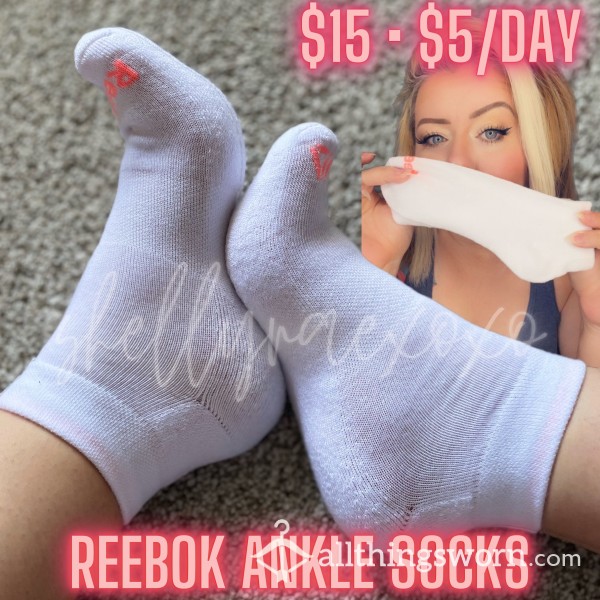 White Reebok Ankle Socks