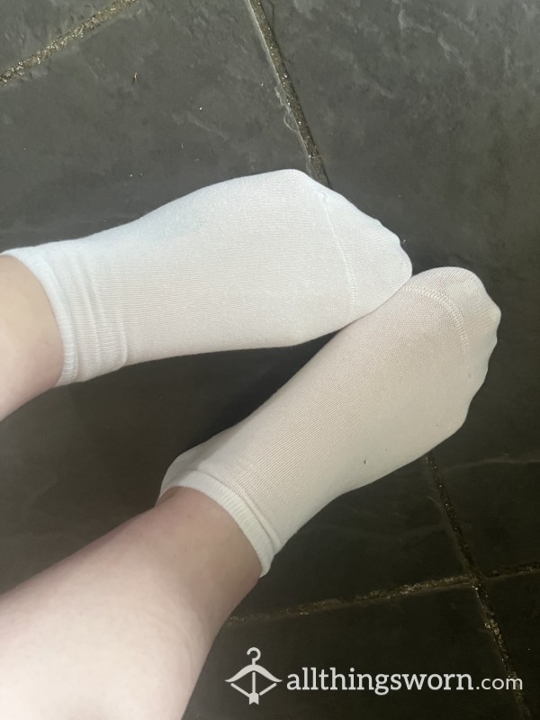 White Socks Which Will Be Black By The End Of Today!!! Message Me For The Picture Of It Dirty Tonight.