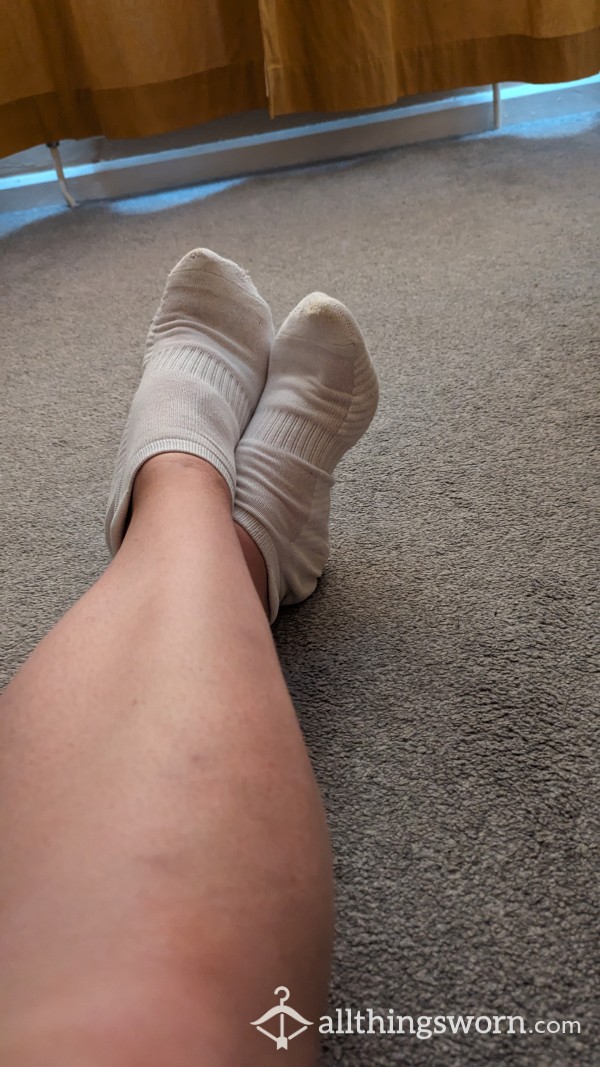 White Sports Socks Worn All Day