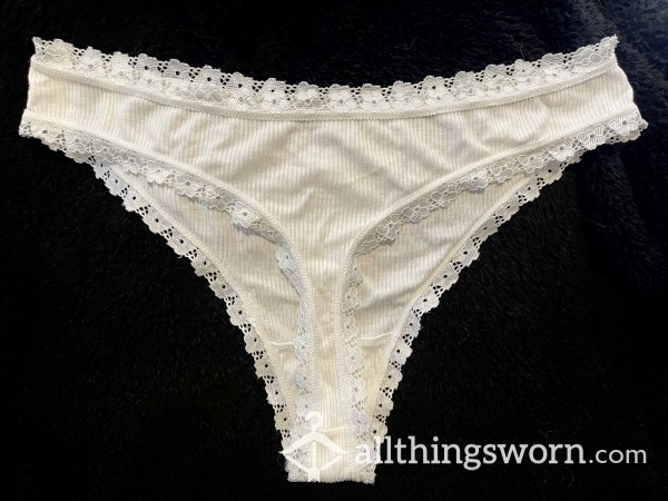 White Thong- Will Wear For 16 Hours