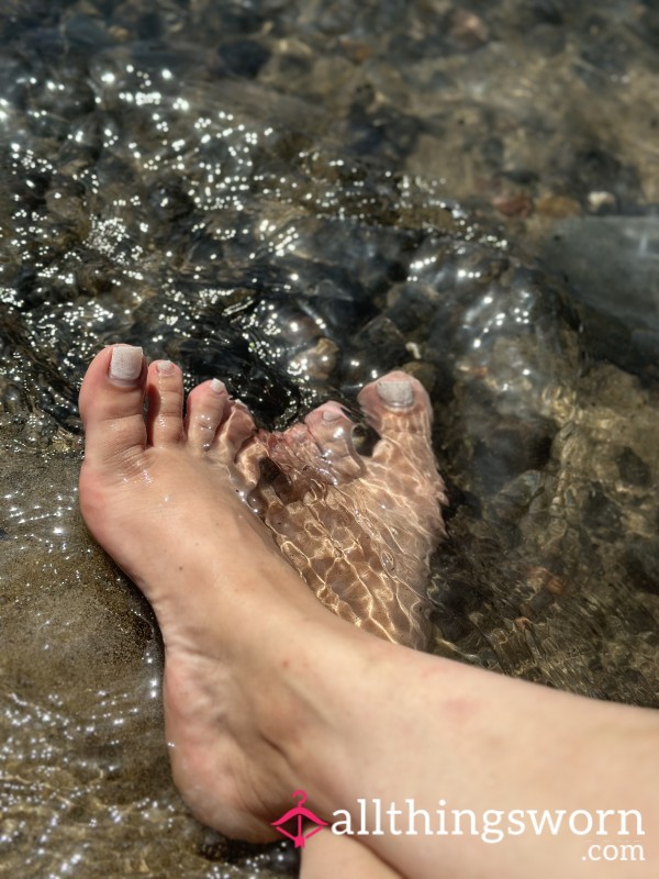 Feet At The Beach, Enjoying The Water, Showing The White Toes, Soft Soles 😉