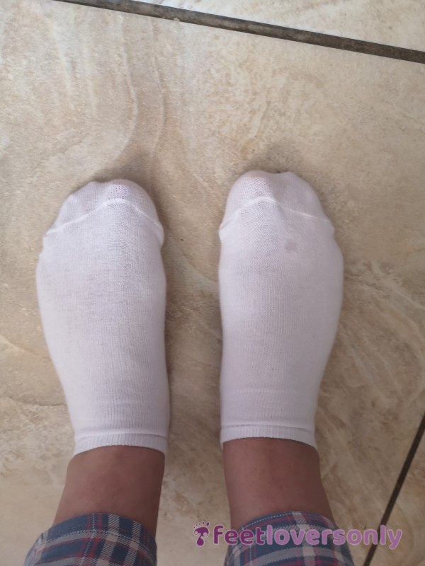 White Trainer Socks Worn 6 Days
