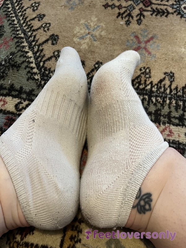 White Worn Trainer Socks SMELLY!