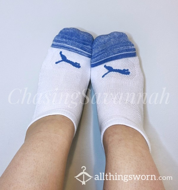 White/Blue Puma Ankle Socks 💙 72h