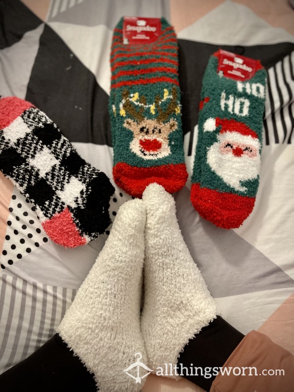 ❄️🧊 Winter Xmas Fuzzy Socks! - 48hrs - Ankle And Crew, Vacuum Sealed 🧊❄️