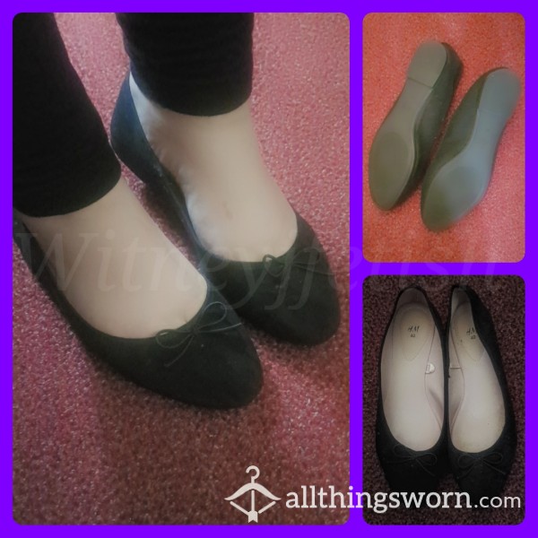 💟 Worn Ballet Flats 💟 Free UK Delivery Included!