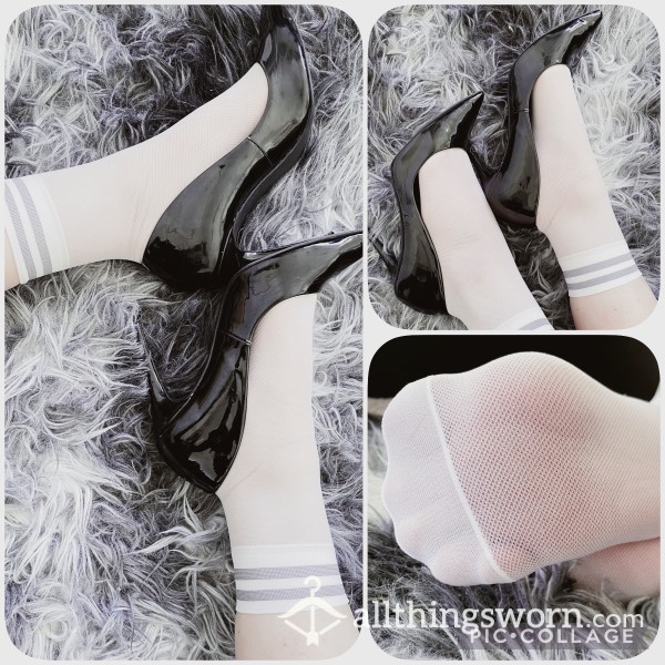 Worn Cute White Stocking Socks
