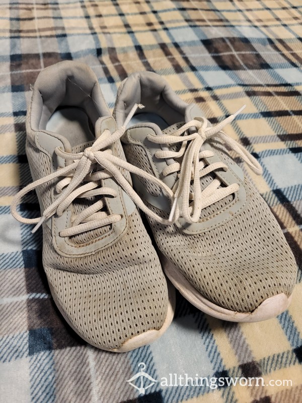 Worn Gray Gym Sneakers