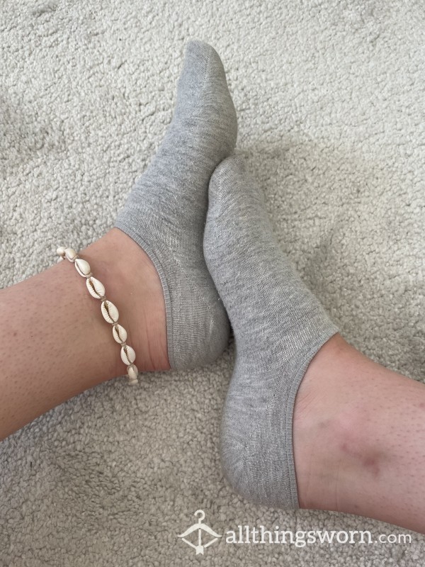 Worn Grey Trainer Socks
