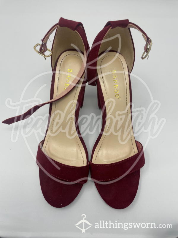 Burgundy Heels | Worn In Las Vegas | Bamboo Brand | US Size 6.5