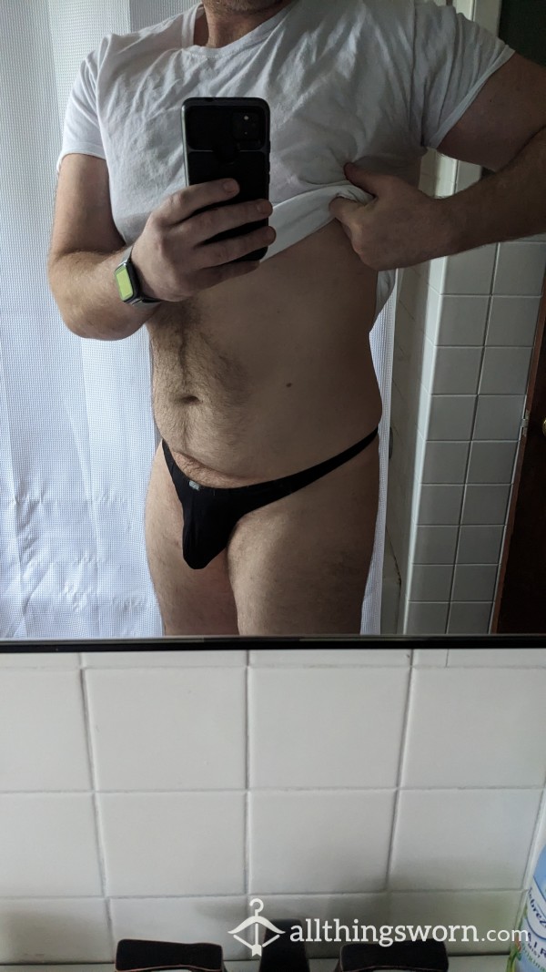 Worn Mens Xxl Black Thong! Comes With 2 Free Workouts! Ask About Customizations!
