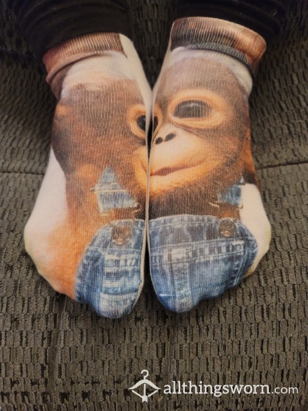 Worn Monkey Ankle Socks