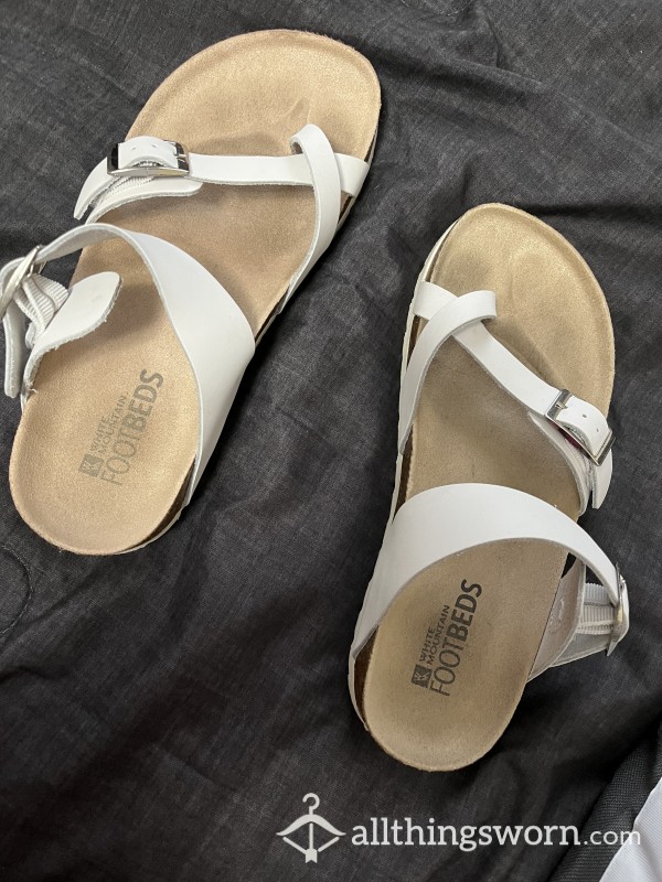 Worn Out White Sandals