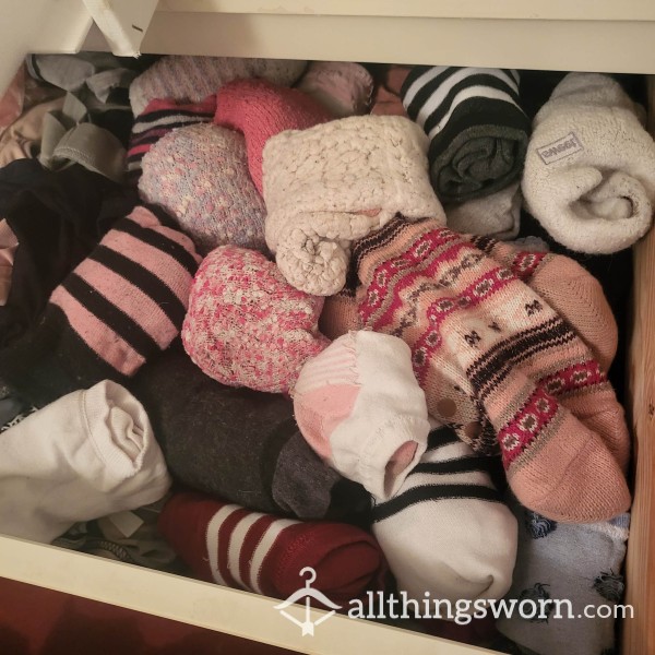 Worn Socks Of All Kinds! Explore My Drawer And Choose Any Pair Of Socks That Takes Your Fancy!