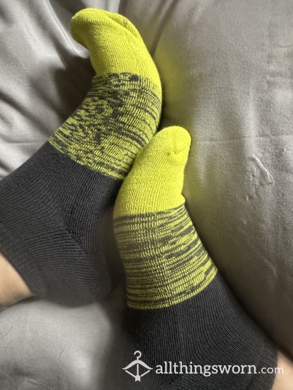 Yellow And Black Ankle Socks