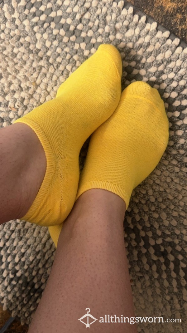 Yellow Cotton No-Show Socks •price Includes Shipping•