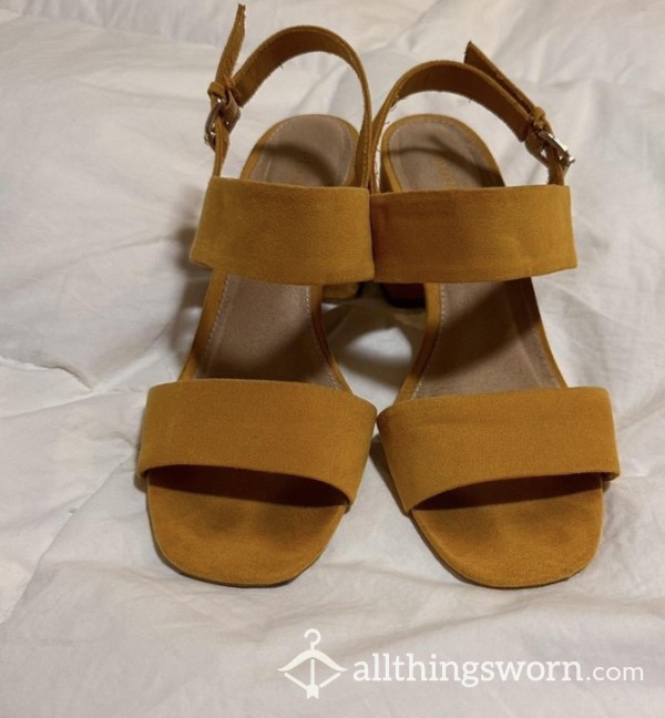 Yellow Heals With Toe Marks (shipping Included)