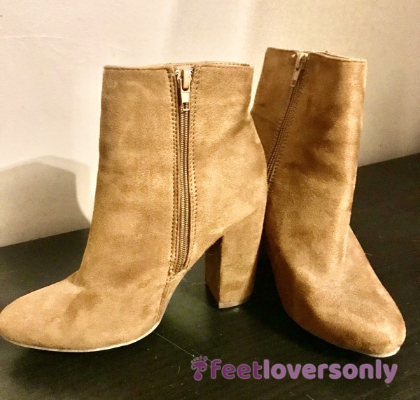 Zip Up Brown Ankle Boots